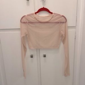 Forever 21 light pink mesh crop top